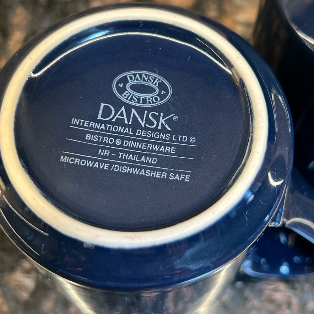 Dansk Bistro Cobalt Blue Coffee Mugs - Picture 3 of 6